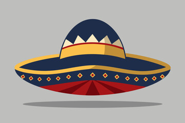 Sombrero straw hat vector art illustration 