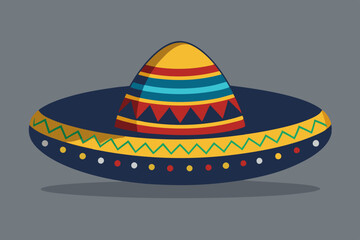 Sombrero straw hat vector art illustration 