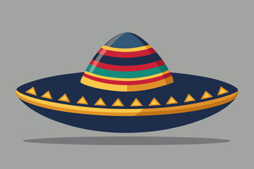 Sombrero straw hat vector art illustration 