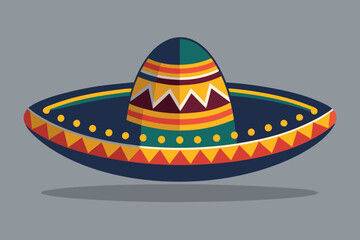 Sombrero straw hat vector art illustration 