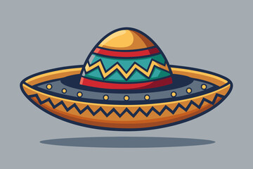 Sombrero straw hat vector art illustration 