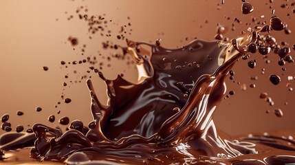 Fototapeta premium Liquid Brown Coffee or Chocolate Swirl with Splash