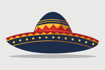 Sombrero straw hat vector art illustration 