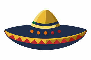 Sombrero straw hat vector art illustration 
