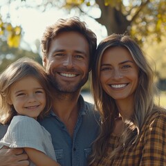 Fototapeta premium Happy Family Outdoors Piggyback Ride in Sunny Nature Setting