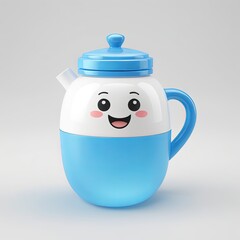 Plastic water pot 3d render images on a white background for product photoshoot