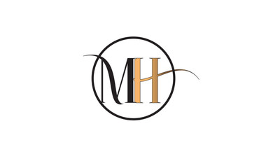 MH, HM , M , H , Abstract Letters Logo Monogram