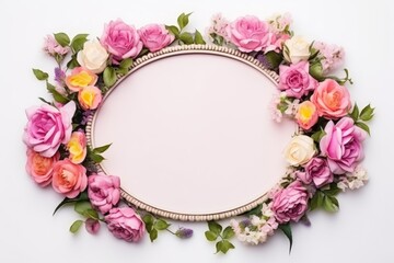 Photography frame floral colorfull roses flower nature shape.
