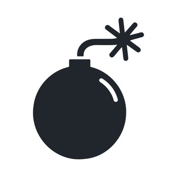 recommend clip art: Black silhouette exploding bomb weapon vector icon design
