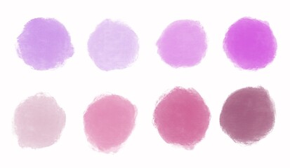 Watercolor hand painted circle shapes