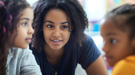 Obraz premium A volunteer initiative aimed at mentoring at-risk youth to reduce crime rates.