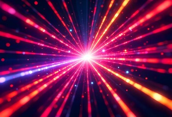 Naklejka premium 3d render, abstract background with colorful spectrum. Bright neon rays and glowing lines beautiful pic 