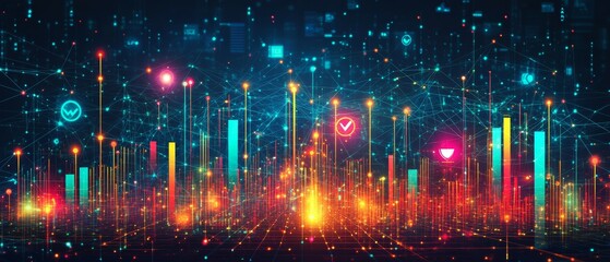 Fototapeta premium Metrics in the Matrix, Digital Marketing Analytics