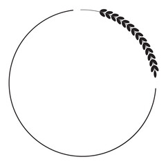 Laurel branches frame. Vintage laurel wreath round frame borders with bay leaves, ornate award, wedding invitation decorative floral element. isolated on white background.  Vector illustration. 