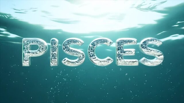 Pisces title with water