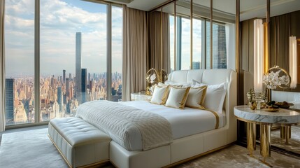 Luxury Bedroom with City View.
