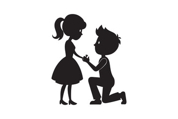 Propose silhouette vector illustration, Propose silhouette, Valentine 