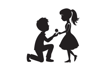 Propose silhouette vector illustration, Propose silhouette, Valentine 