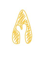 Yellow light bulb chalk drawing vector illustration