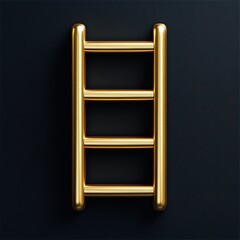 Golden Ladder on Black Background