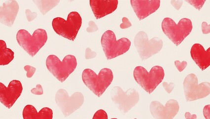 pattern background with red and pink hearts
