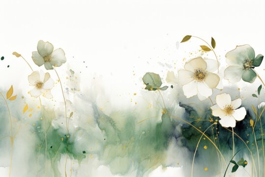 Wildflower watercolor backgrounds painting plant.