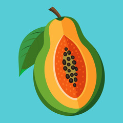 illustration of papaya fruit