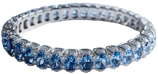 Sparkling blue diamond bracelet, luxurious jewelry luxury isolated shiny, radiant expensive brilliant silver accessory, elegant precious glamorous