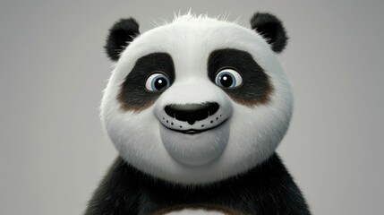 Naklejka premium Joyful Panda with Sparkling Eyes