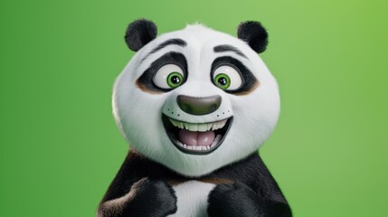 Naklejka premium Joyful Panda with Sparkling Eyes
