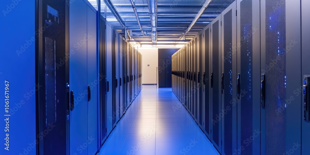 Poster An innovative data storage facility featuring secure, AI-managed systems for efficient and safe data archiving and retrieval.