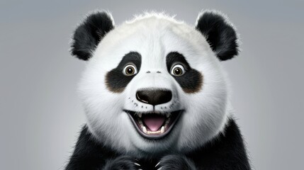 Fototapeta premium Joyful Panda with Sparkling Eyes