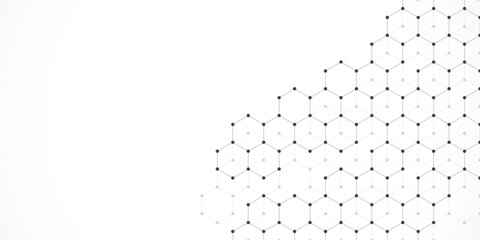 Vector illustration of hexagons pattern. Geometric abstract background with simple hexagonal elements. Creative idea for medical, technology or science design