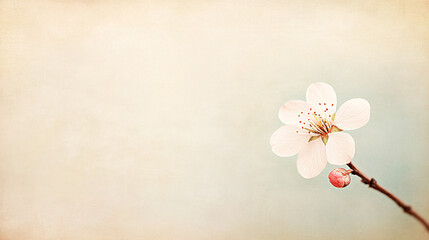 Naklejka premium A beautifully detailed macro image focuses on a small floral blossom, capturing the natural textures and minute details of each petal. The soft blur of the background complements the vibrant