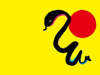 Obraz premium 巳年 蛇の年賀状