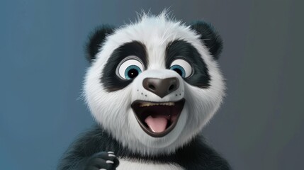 Fototapeta premium Joyful Panda with Sparkling Eyes