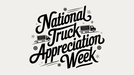 National Truck Driver Appreciation Week lettering, party greeting card, calligraphy poster, generative AI