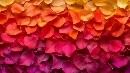 Vibrant Gradient Petals in Orange, Red and Pink Hues Creating a Colorful Abstract Background