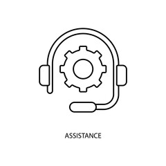 assistance concept line icon. Simple element illustration. assistance concept outline symbol design.