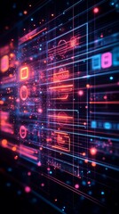 Naklejka premium Design Grid, Digital Product Design and User Experience UX