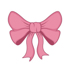 Beautiful pink bow tie. vector illustration