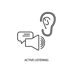 active listening concept line icon. Simple element illustration. active listening concept outline symbol design.
