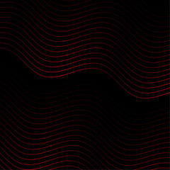 Abstract background with lines. Vector banner with waves. Background for poster, card, brochure, booklet, flyer. Geometric element for design. Red and black gradient. Black Friday banner