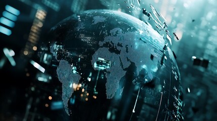 Transforming Industries with Global Digital Technology and Data Visualizations Photo