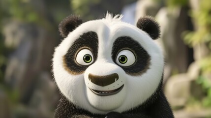 Obraz premium Joyful Panda with Sparkling Eyes