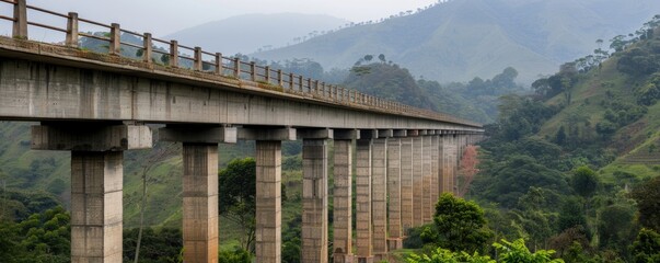 Fototapeta premium Construction of Rural Roads and Bridges Highlights Infrastructure Development in Underserved Areas