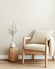 Cozy rustic office corner featuring a patterned throw and warm natural decor for a creative workspace vibe.