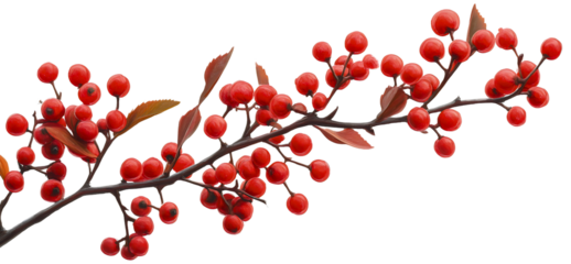 Medicinal hawthorn plant branch, vibrant isolated red twig botanical, healing medical herbal organic green, natural healthy wild, fresh decorative seasonal