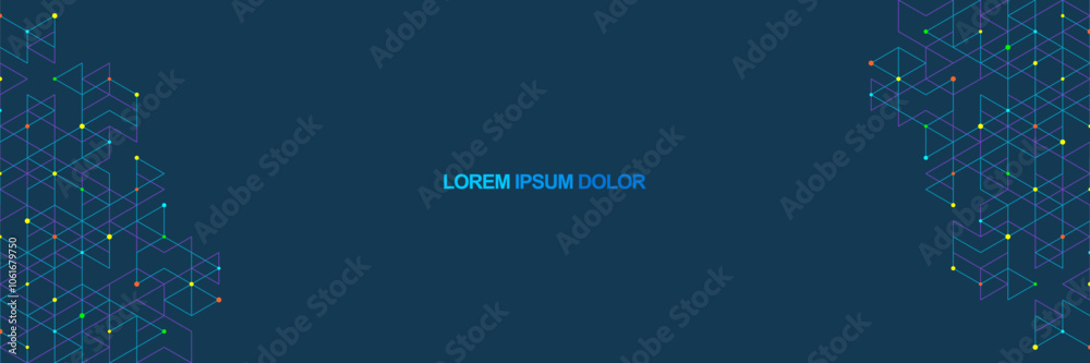 Poster Creative idea of modern design with abstract geometric background. Minimalistic vector texture with linear pattern