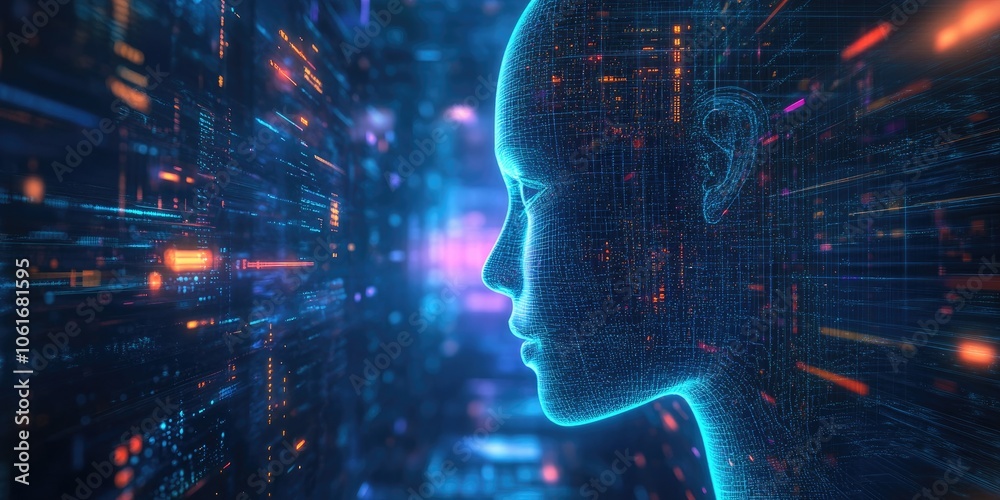 Leinwandbilder a high-tech digital encyclopedia with ai-enhanced search capabilities for quick and comprehensive in